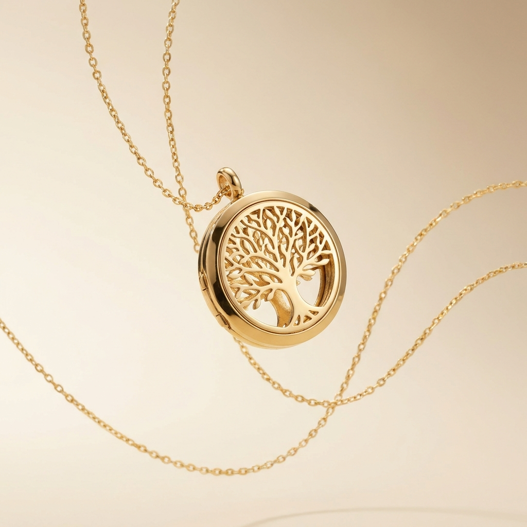SILLÉ gold fragrance locket necklace