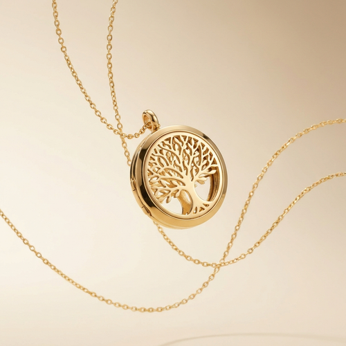SILLÉ gold fragrance locket necklace